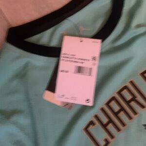 NBA Charlotte Light Teal Long Sleeve Shirt with Black Trim
